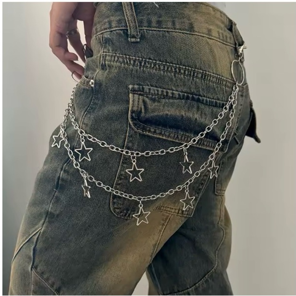 Unisex silver y2k chain
